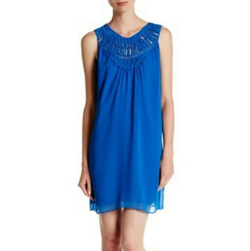5/$25 Max Studio Blue Woven Shift Tent Dress